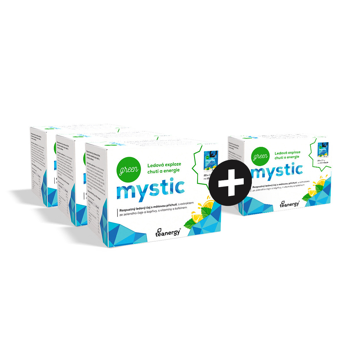 Teanergy Green Mystic zelený quickdrink, rozpustný, 3+1pack 80x20g