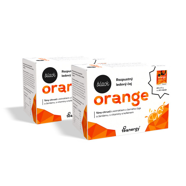 Teanergy Black Orange černý quickdrink, rozpustný, 2pack 40x20g