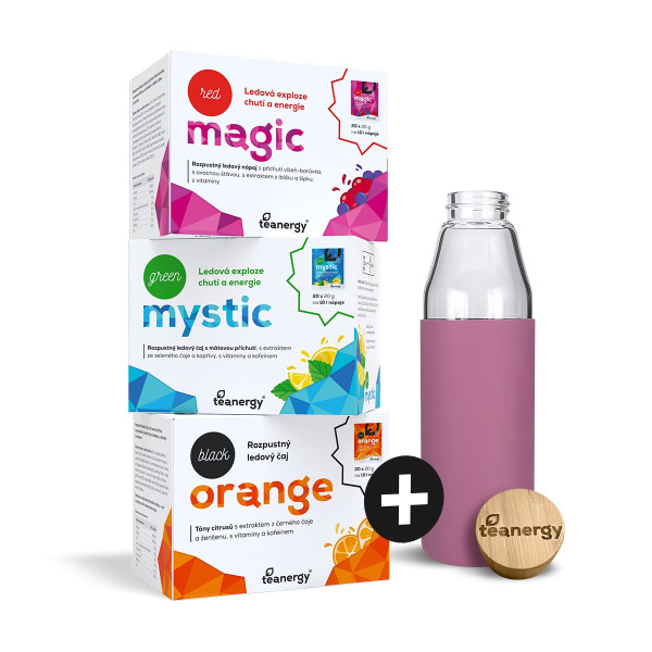 Teanergy MIX příchutí quickdrinků, rozpustný, 3+láhev 60x20g