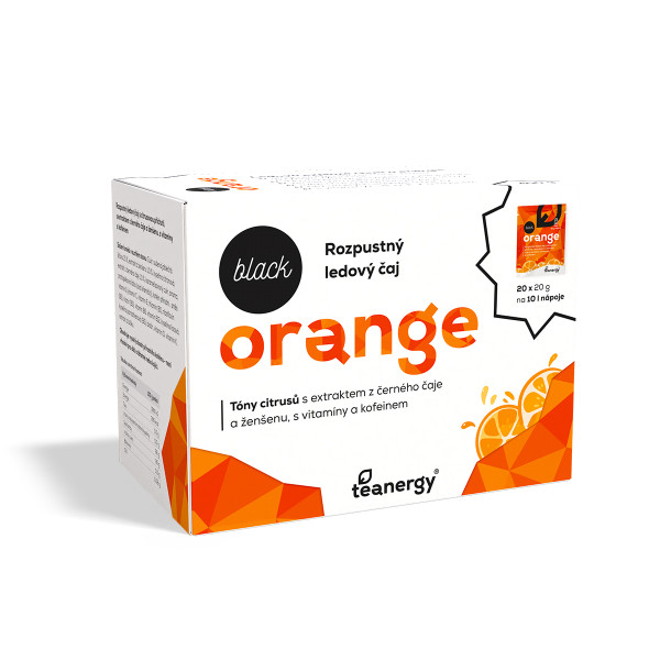 Teanergy Black Orange černý quickdrink, rozpustný, balení 20x20g